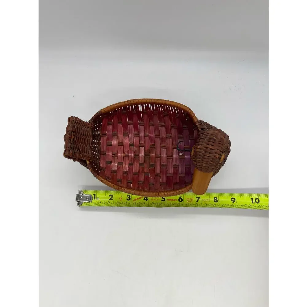 Vintage Wicker Duck Basket Bowls